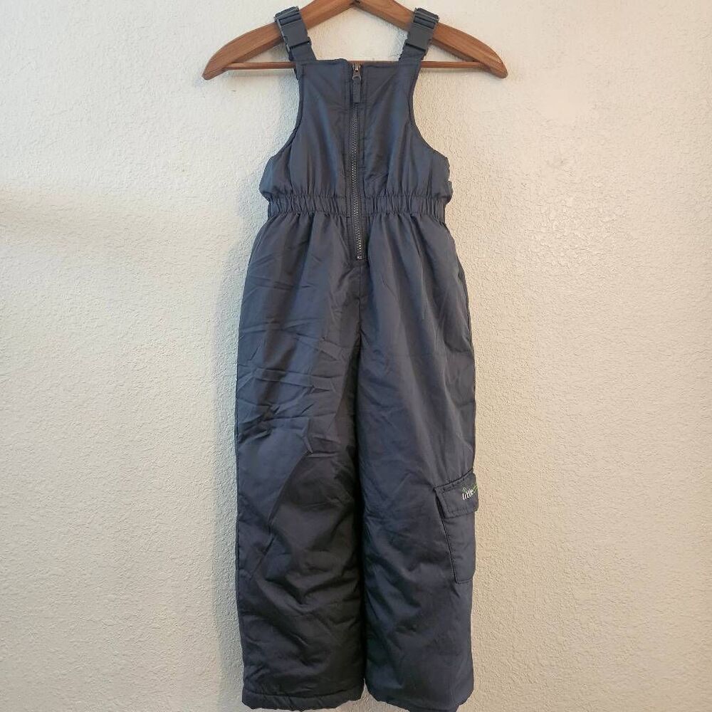 Kids Snow Bib Overalls w/ Leg pocket: Grey Size Small: Unisex Snowsuit Coveralls
